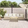 5 Piece Garden Sofa with Cushions Beige Poly Rattan