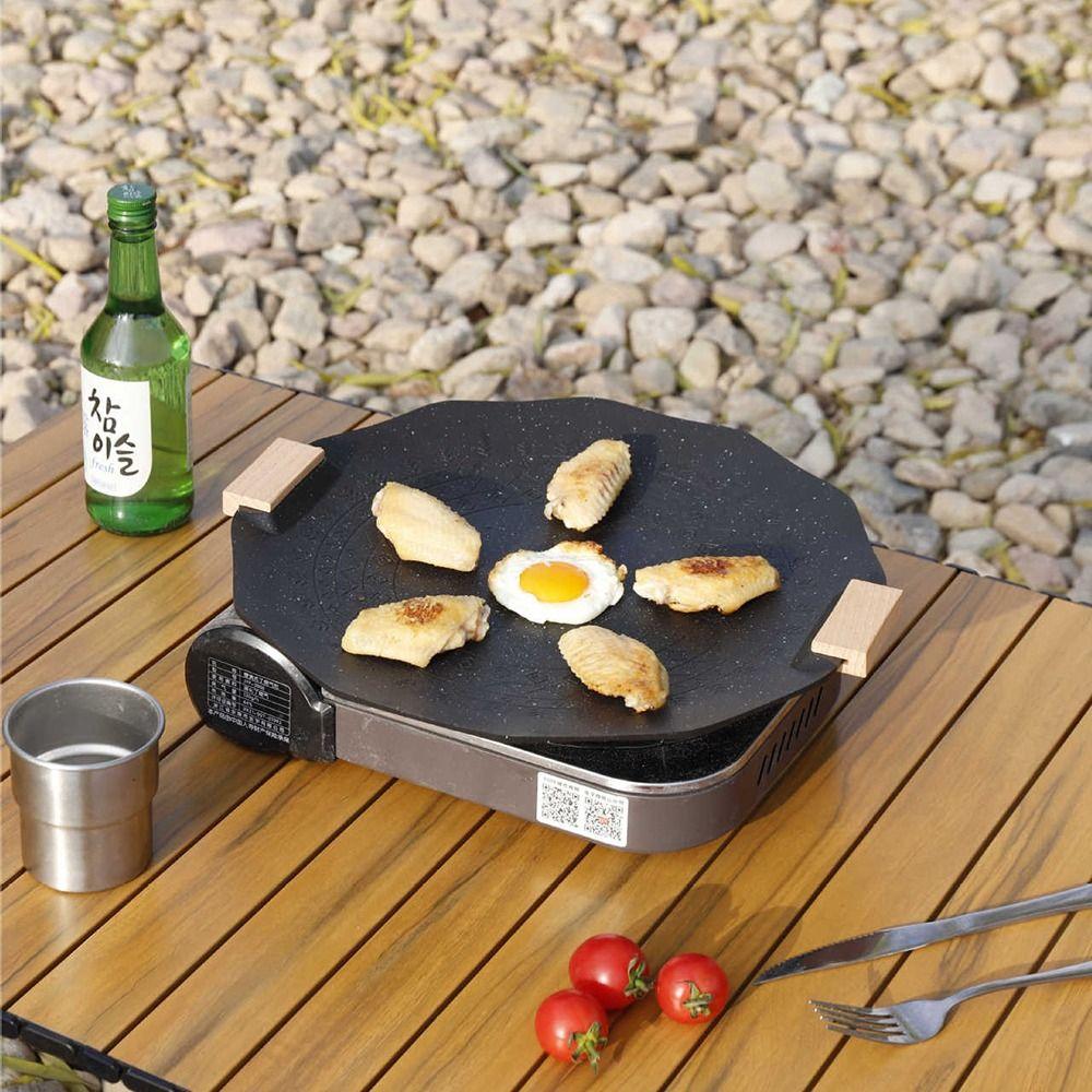 Uniform Heating Barbecue Plate Portable Camping Griddle Tray Lightweight Camping Skillets  Camping