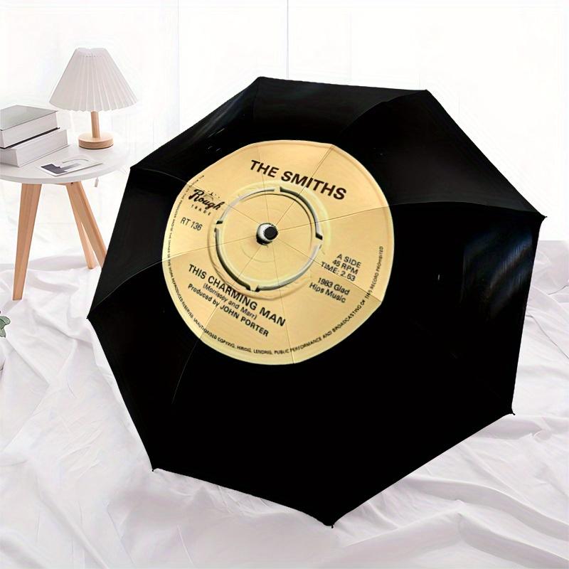 1pc Vinyl record Automatic Open/Close Umbrella, Portable Folding Umbrella for Travel, Themed Events,