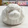 Small Object Holder Poodle Shaped Storage Organizer, 3D Print Decorative Ornament, Plastic White Figurine Container for Objects And Jewelry