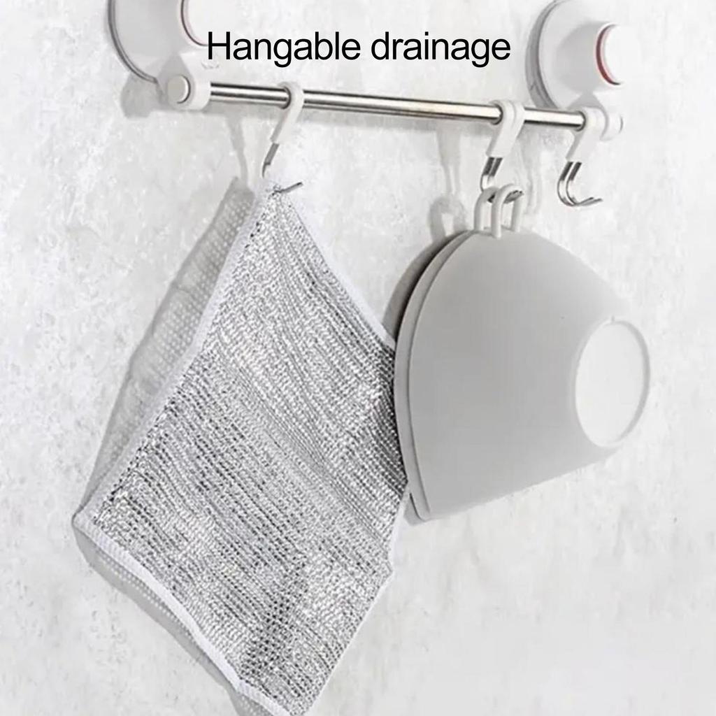 3/5/10/15 шт. тряпка из стальной шерсти, двусторонняя маслостойкая, быстросохнущая, полая, безворсовая, многоразовая кухонная тряпка, кастрюля, кастрюля, миска, скребок, ткань для чистки