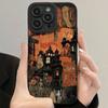 Графический чехол на Хэллоуин для iPhone 16 15 14 13 12 11 x XR Xs SE2 SE 8 7 plus pro Max mini силиконовая задняя крышка