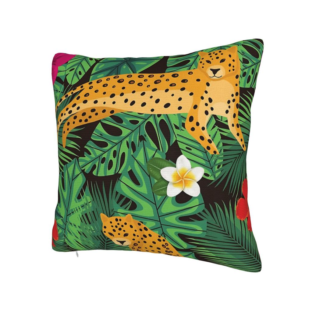 Pillow Cover Leopard & Tropical Floral Retro Trendy Pillow Case For Wedding Party Home Decor Pillowcases