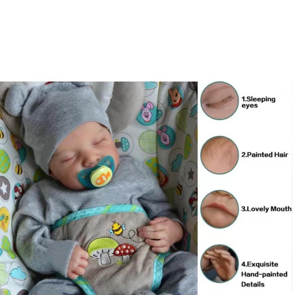 Handmade Real Looking Lifelike Newborn Baby Vinyl Silicone Realistic Alive Reborn Baby Doll Girl Boy Cloth Body/ Silicone Body