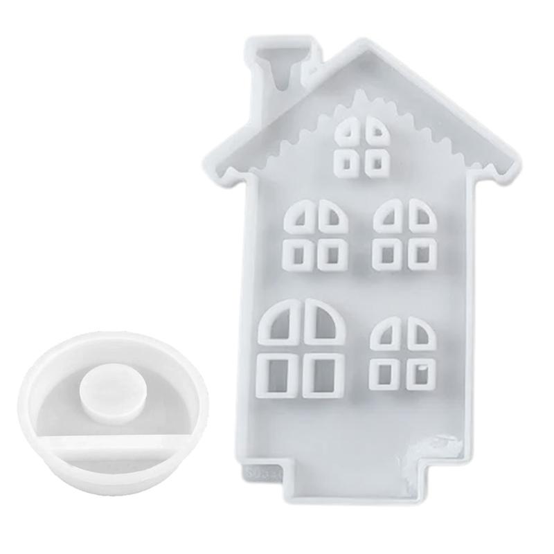 Снежный дом, подсвечник, силиконовая форма, эпоксидная смола, подставка для свечи, форма для гипсового подсвечника, форма для украшения дома
