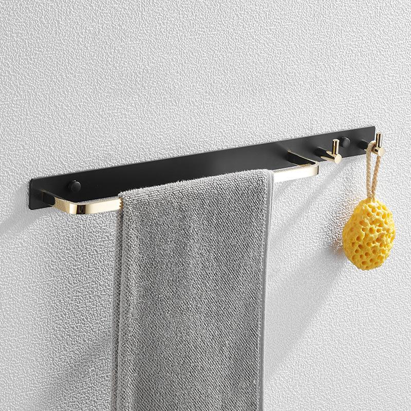 Gold/Black Gold Bathroom Towel Bar Brass Shower Wall Hanging Towel Rack Toilet Bath Towel Rack Rack Towel Hanger Hook Chrome