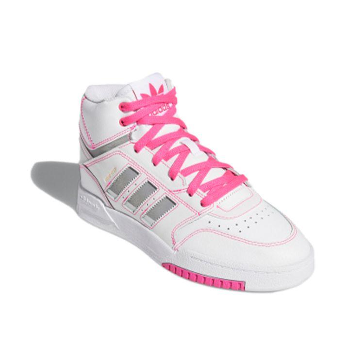 Adidas Оригинальные кроссовки Originals Drop Step из синтетической кожи, ретро, повседневные, нескользящие, прочные, высокие, для скейтбординга, женские, белые/розовые FV4883