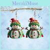 Snowman Themed Christmas Pattern Women Acrylic Earrings For Winter Holiday And