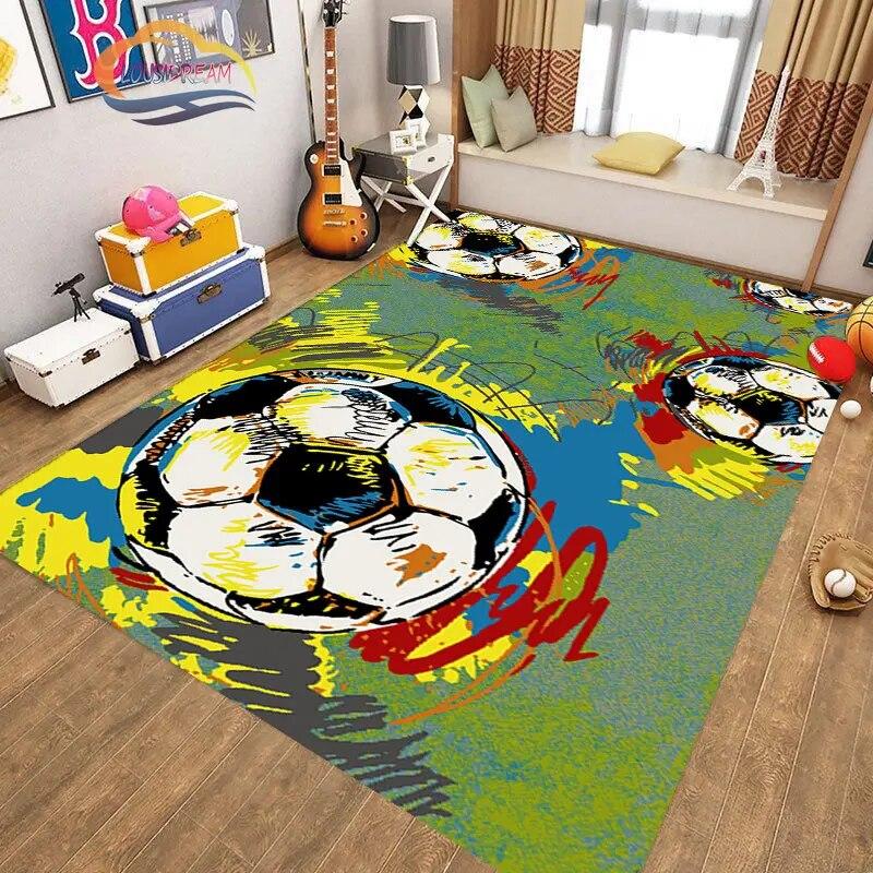Football Pictures Rug Cartoon Football Living Room Decoration S Bed Non-slip Carpet Home Entrance Door Mat Kids