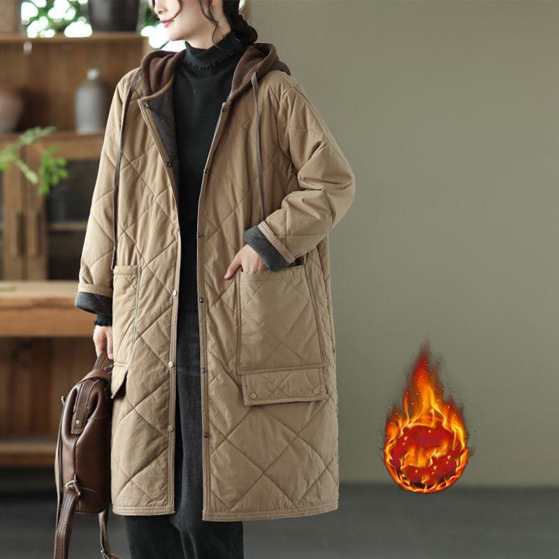 Зимние толстые длинные парки Chaquetas повседневные однобортные парки с хлопковой подкладкой мешковатые сверхлегкие зимние куртки
