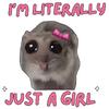 Женская футболка черная Я буквально просто девушка с хомяком и принтом розового банта Повседневный топ для ежедневной носки