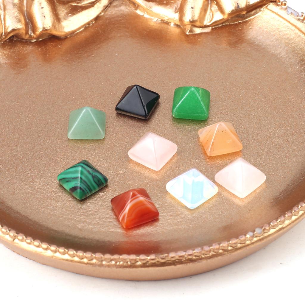 5 шт./упак. мини-пирамида из натурального камня без отверстия, ювелирные аксессуары «сделай сам», материалы для медитативного украшения дома, ремесло 8 мм