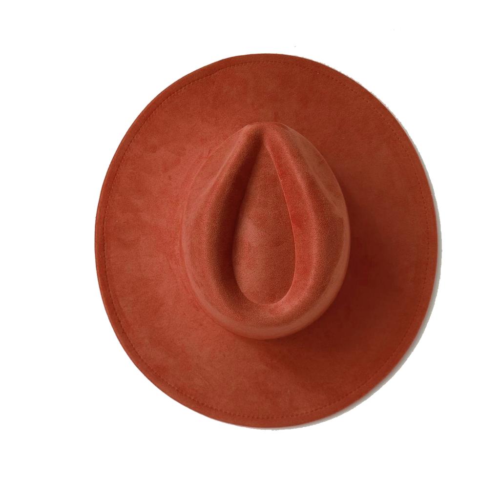 For Burning Vegan Suede Fedora Rancher Hats Blank Hats Multicolor Heart Shaped Top 9.5Cm Brim Unisex Jazz Hat Church Hat