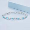 Copper Gold Plated Heart Link Chain Bracelet Colorful Zircon Adjustable Trendy Classic Love Fashion Jewelry for Women