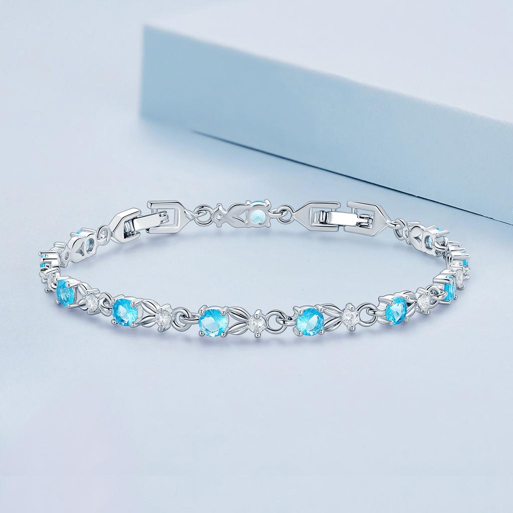 Copper Gold Plated Heart Link Chain Bracelet Colorful Zircon Adjustable Trendy Classic Love Fashion Jewelry for Women