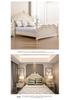 French Retro Solid Wood Double Bed - American Modern White Princess Bed for Master Bedrooms and Small Apartments (1.8m/1.5m)