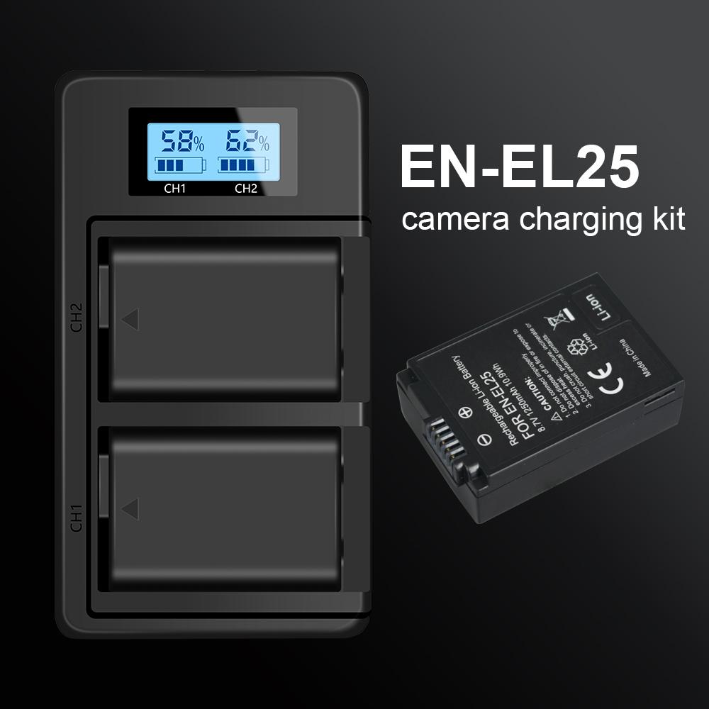 PALO EN-EL25 ENEL25 8.7V Rechargeable Li-ion Battery with LCD USB Smart Charger for Nikon Z50 ZFC Z 50 Z FC MH-32 Camera Charging Kit