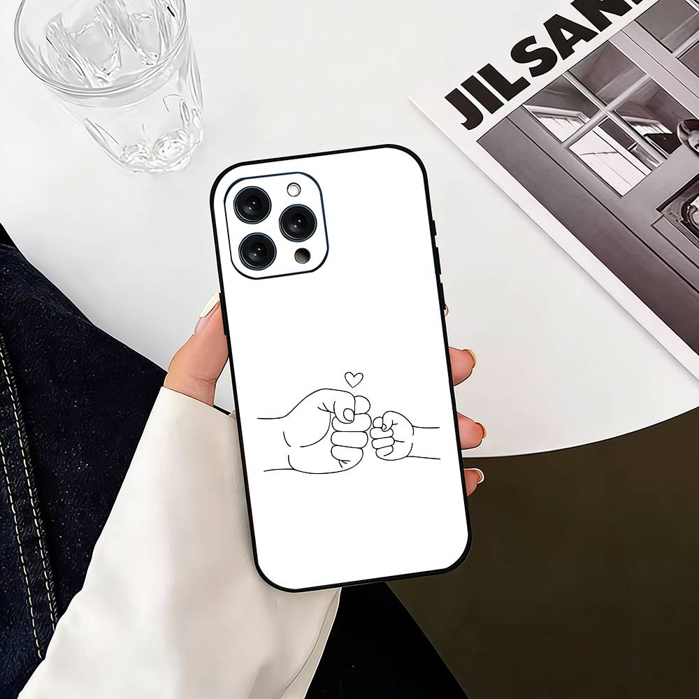 Чехол для телефона 'Мама, Дочь, Сын, Папа, Рука' для iPhone 17, 16, 15, 14, 13, 12, 11 Plus, Pro Max, Другие Мягкий Черный Чехол