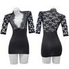 Deep v breasts large size sexy underwear women's sexy lace hip skirt uniform temptation perspective secretary short skirt tight