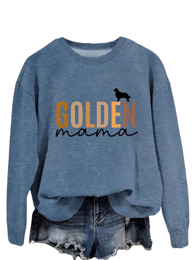 GOLDEN Mama Женская футболка с длинным рукавом, пуловер, толстовка для весны и осени (Европейский & Американский стиль)