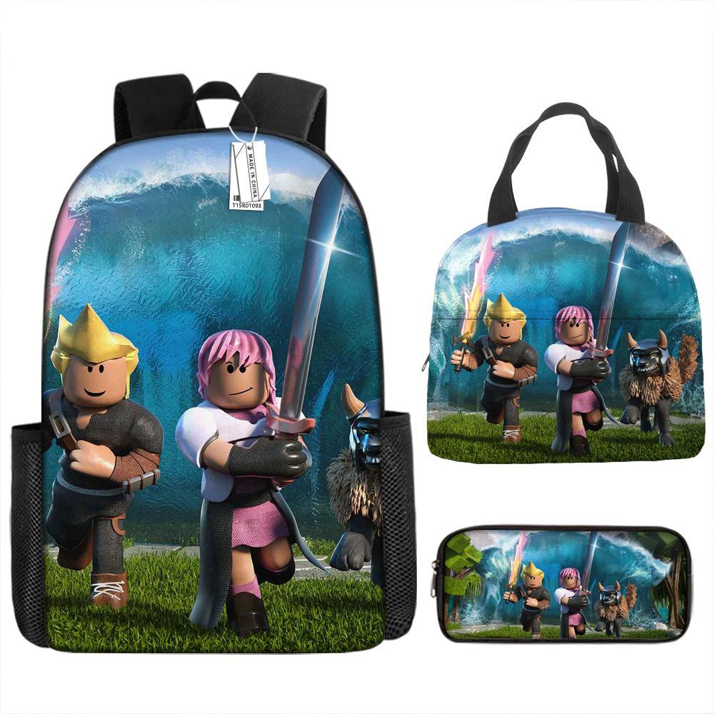 Новый виртуальный мир ROBLOX школьная сумка для начальной и средней школы детский рюкзак рюкзак мультяшный сумка для ланча