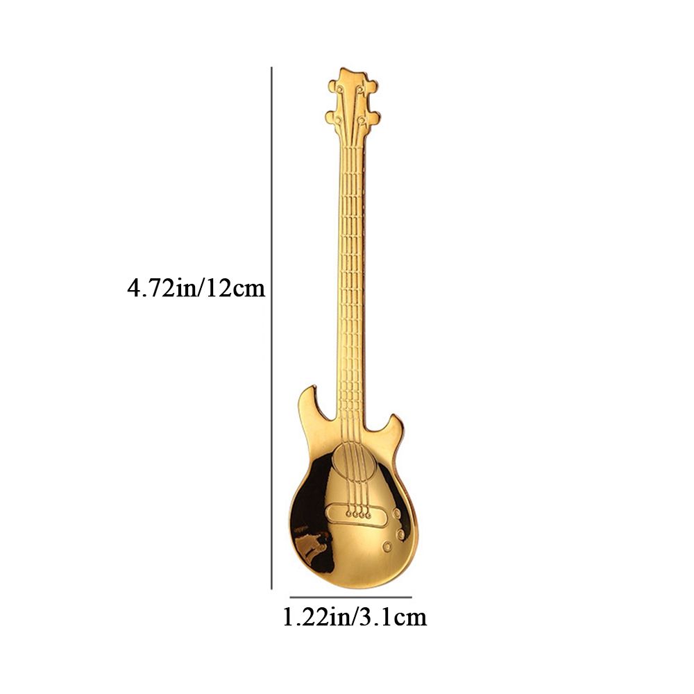 Dessert Ice Cream Guitar Shaped Tableware Stirring Drinking Tool Teaspoon Flatware Coffee Spoon