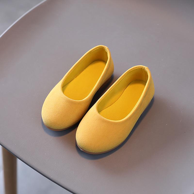 Детские кожаные туфли в корейском стиле на весну и осень, туфли принцессы для девочек, повседневные туфли-бобс, одинарные туфли на плоской подошве