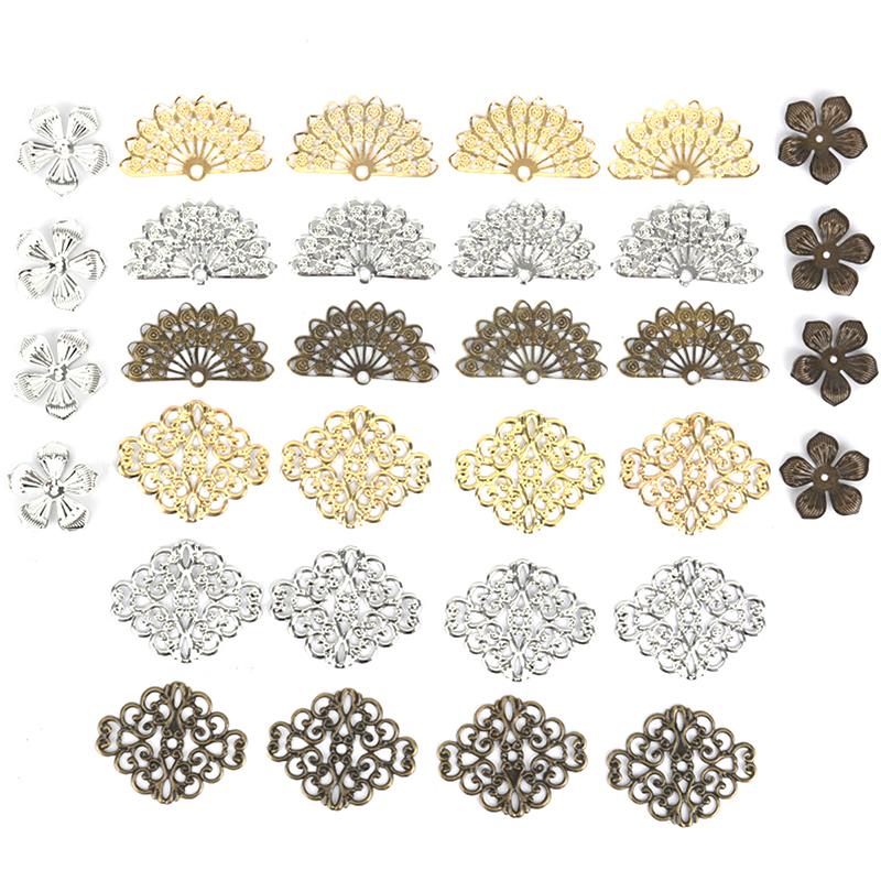 100шт цветок филигрань Diy аксессуары металлические изделия разъем для изготовления ювелирных изделий