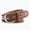 Hiphop Women Punk Pu Belt With Rope Punched Hollow Out Design For Wear Casual
