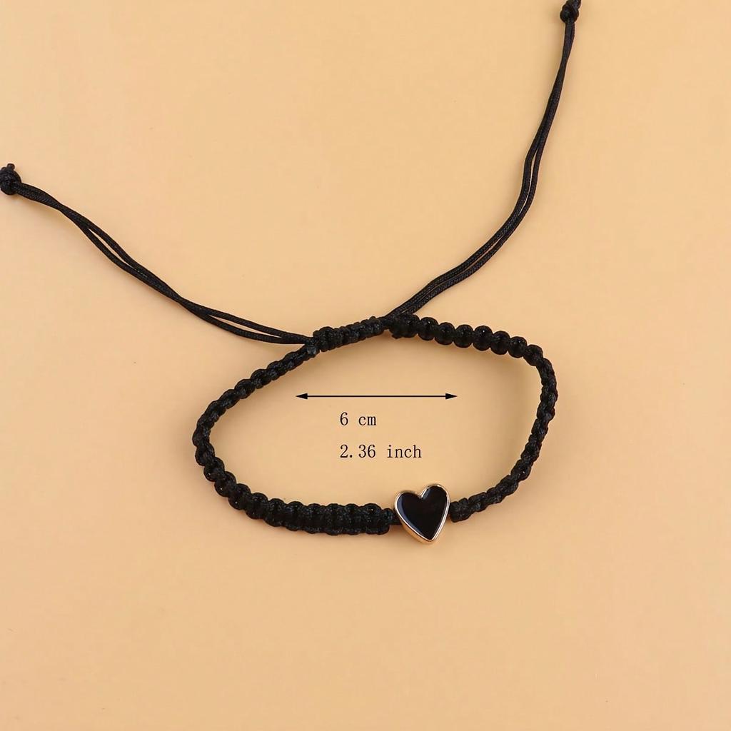 Комплект из 2 красных и черных браслетов дружбы для пары