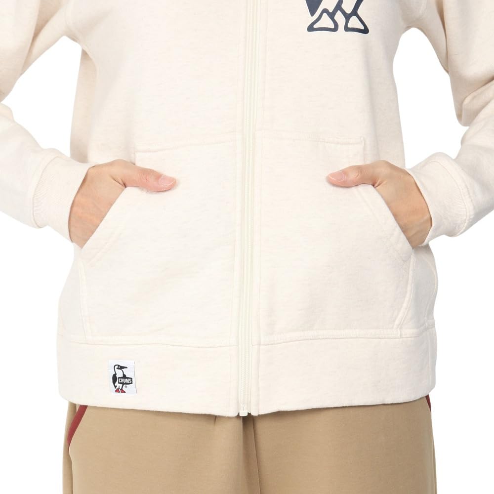 Hooded Sweatshirt Booby Logo Zip Parka [Chums] Women's H/Natural×Navy