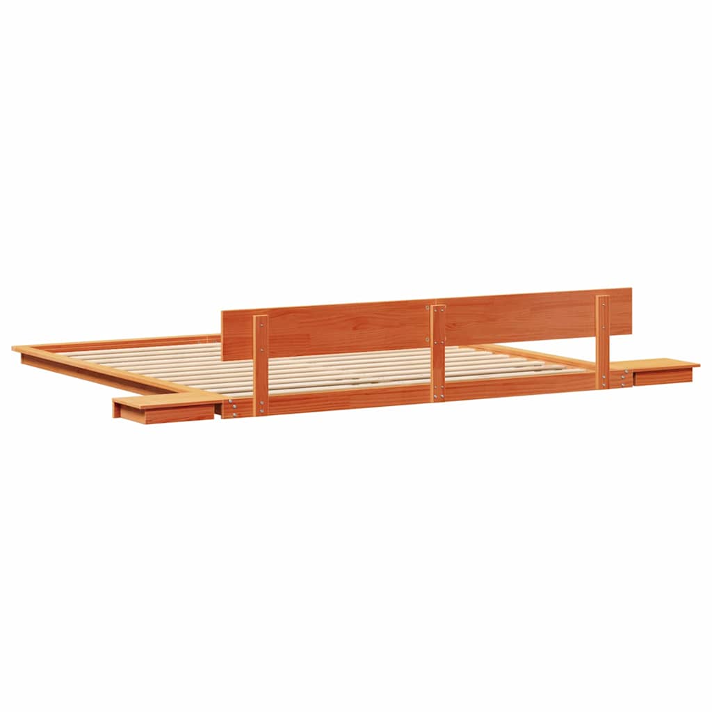 Brown Bed Frame 200 x 200 cm Wood