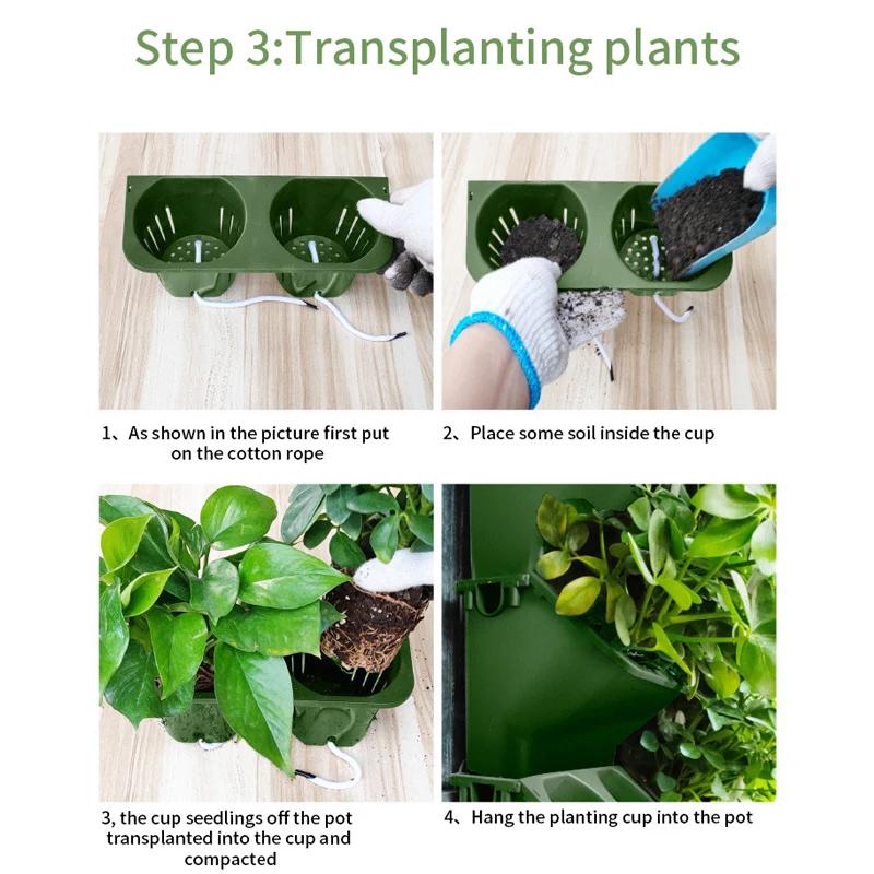 Штабелируемый настенный горшок для сада, пластиковые горшки, самополивающиеся цветочные мешки, настенные подвесные вертикальные суккуленты, растения бонсай, домашние инструменты