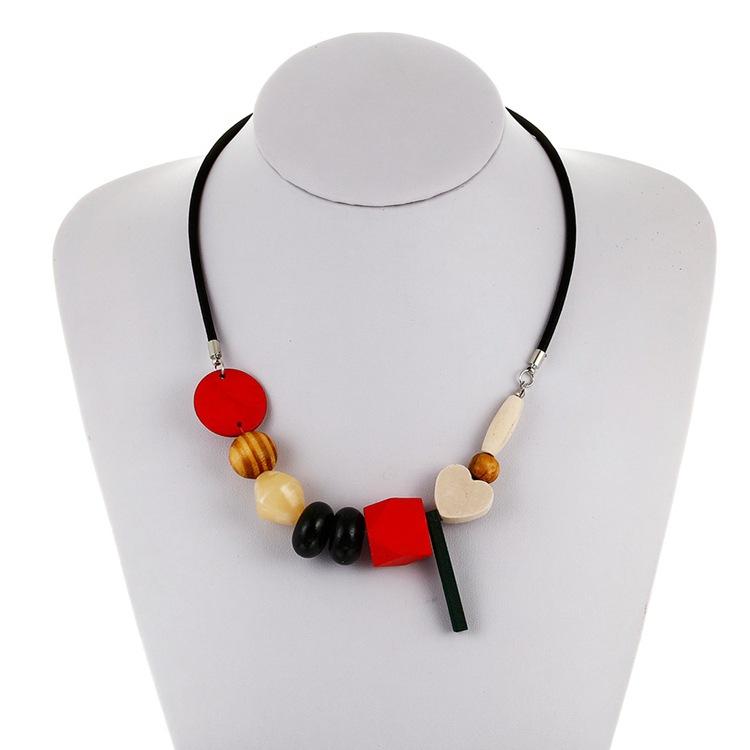 JMXD-Geometric Wood Bead ожерелье для женщин, цветные подвески, новые аксессуары, модные аксессуары