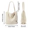Women's Corduroy Shoulder Bag Large Capacity Handbag Casual Top Handle Bags for Students And Casual Enthusiasts  Gray