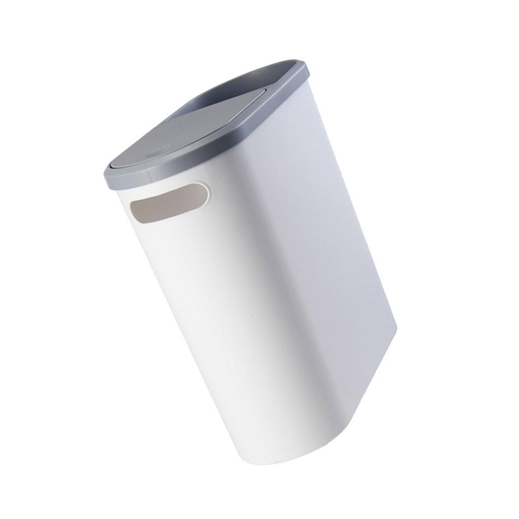 Компактное мусорное ведро с крышкой-прессом, пластиковый контейнер для отходов для использования на кухне и в ванной комнате