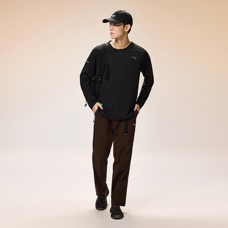 ANTA Running Collection Knitwear Men's Black Crew Neck Moderate Other 952345402-4