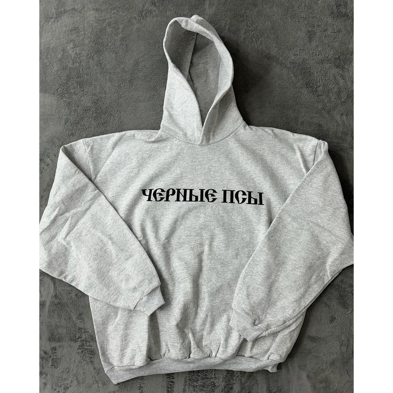 GOSHA Черные Собаки Худи Мужское Оверсайз Уличная Одежда Хлопковый Пуловер Толстовка с Капюшоном Осень