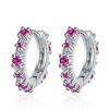 925 Sterling Silver Black Gold Inlaid Red Zircon Earrings Anniversary Birthday Wedding Party Gift