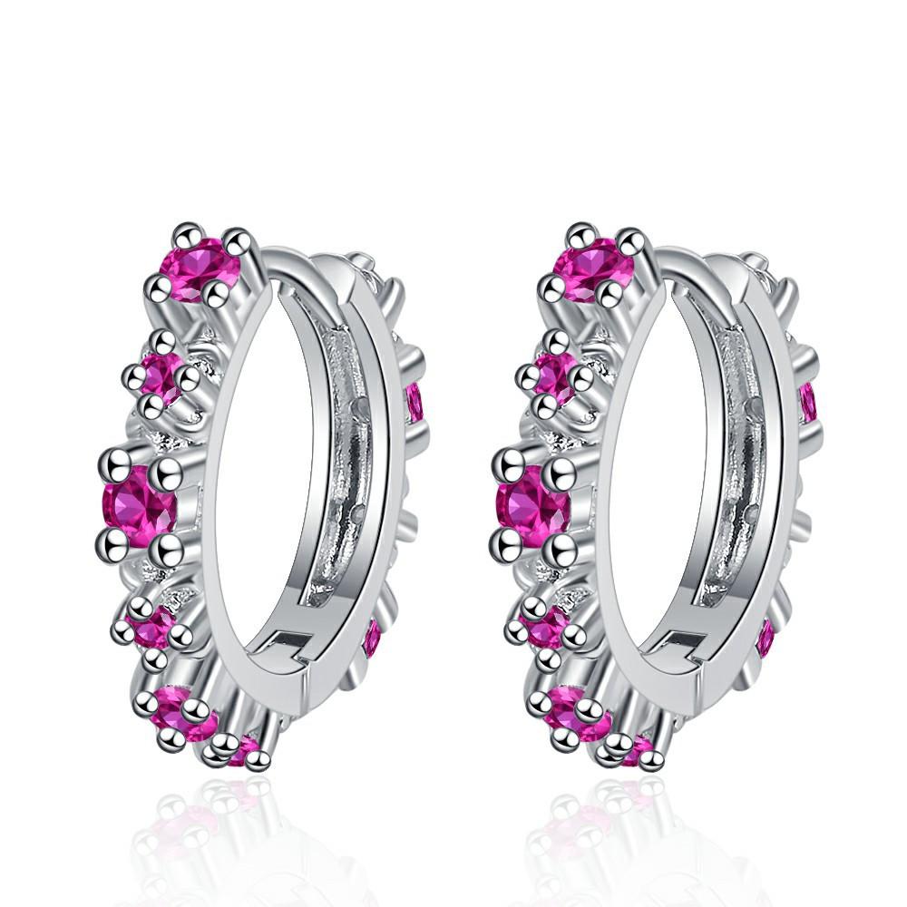925 Sterling Silver Black Gold Inlaid Red Zircon Earrings Anniversary Birthday Wedding Party Gift