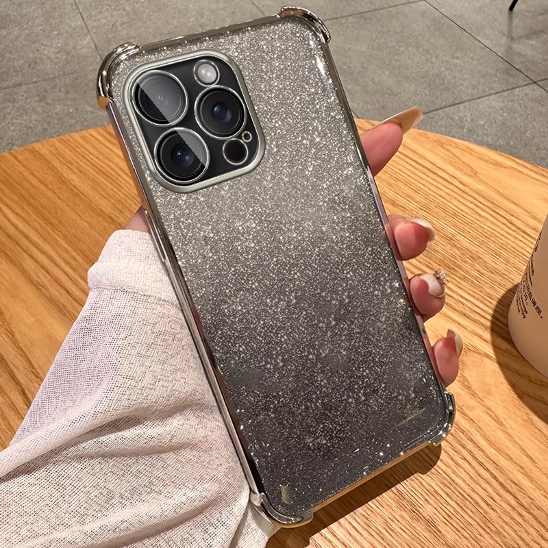 Градиентный блестящий противоударный чехол с подушкой безопасности для iPhone 15 14 13 12 11 Pro Max 15 14 Plus Samsung S24 S23 S22 S21 Ultra Plus S23FE A15 A55 A14 A34 A54