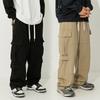 Мужские рабочие брюки в японском стиле на весну и осень, свободные повседневные винтажные хлопковые брюки, универсальные длинные брюки с завязками