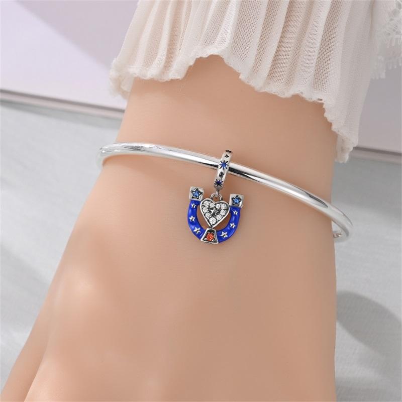 Оригинальные крутые шармы-бусины Медь Американский стиль Подвеска "Счастливая подкова" Для женщины Мужчины Ювелирные изделия Для браслета Аксессуары