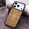 Mayan Calendar Wood Pattern Phone Case for iPhone 17 16 15 Pro Max Air 14 13 12 11 Plus Shockproof Capa Cover