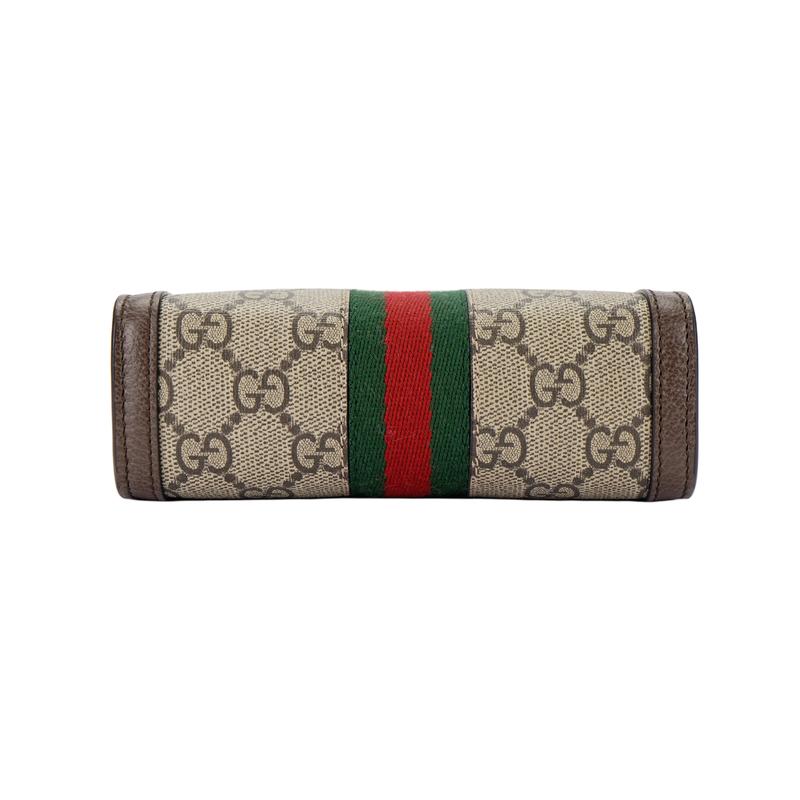 Gucci Ophidia Съемный и регулируемый плечевой ремень Холщовая и кожаная сумка Супер Мини Женская Бежевый и Эбеновый