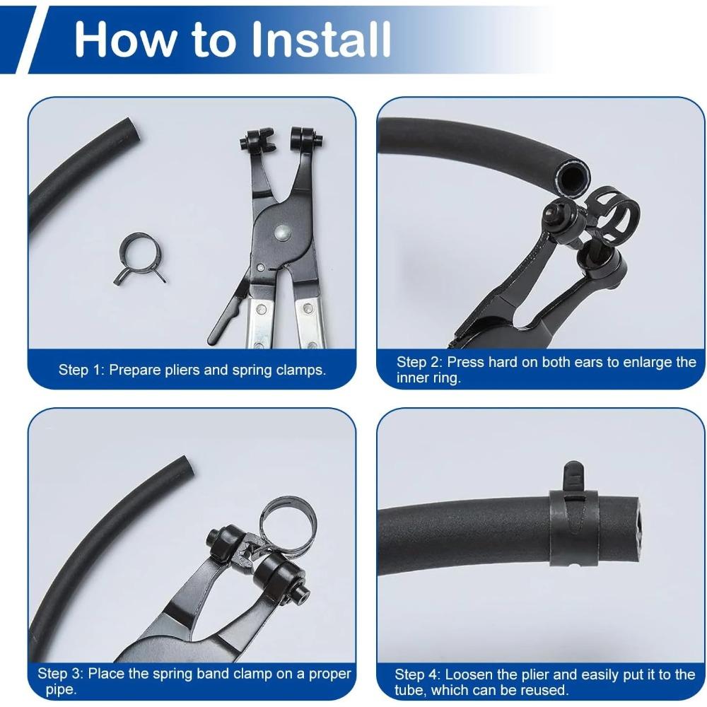 105 шт. Черные зажимы для топливного масла воды Ручные зажимные эластичные хомуты пружинные хомуты для масляных и водяных труб Комбинированный набор