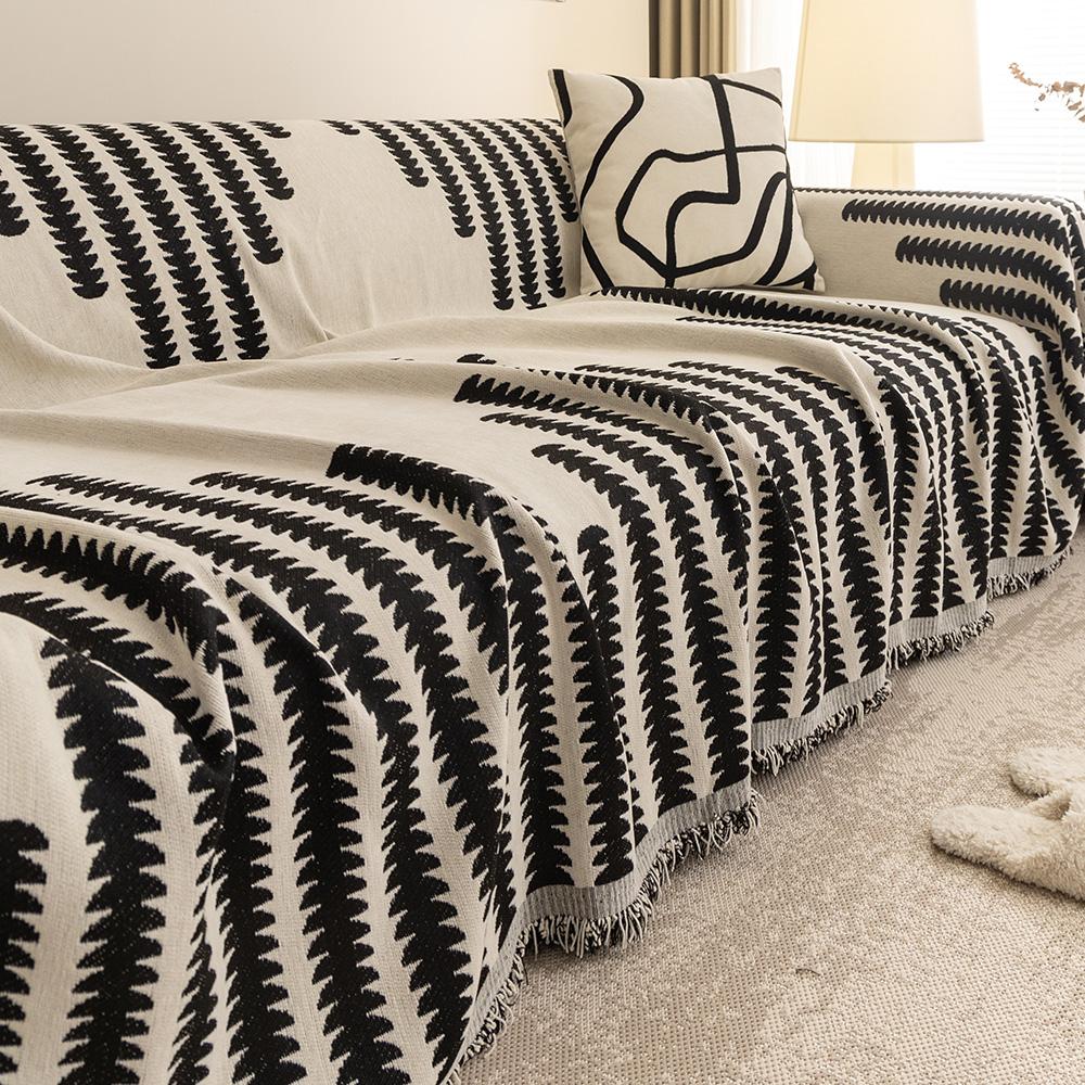 Одеяло из ткани шенилл в скандинавском стиле, универсальные пледы с кисточками для гостиной, защитное покрытие для дивана Four Seasons