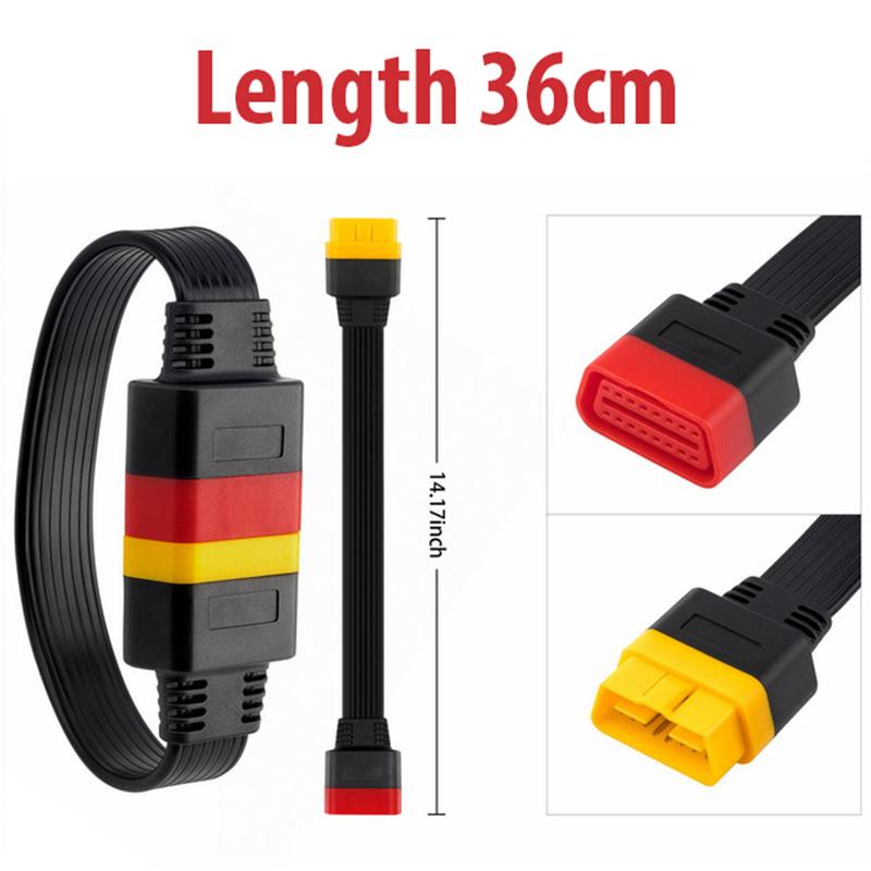Удлинительный кабель OBDII 16-контактный папа-мама 36 см/60 см для Thinkdiag Easydiag BD2 разъем 16-контактный диагностический ELM327 OBD2 кабель