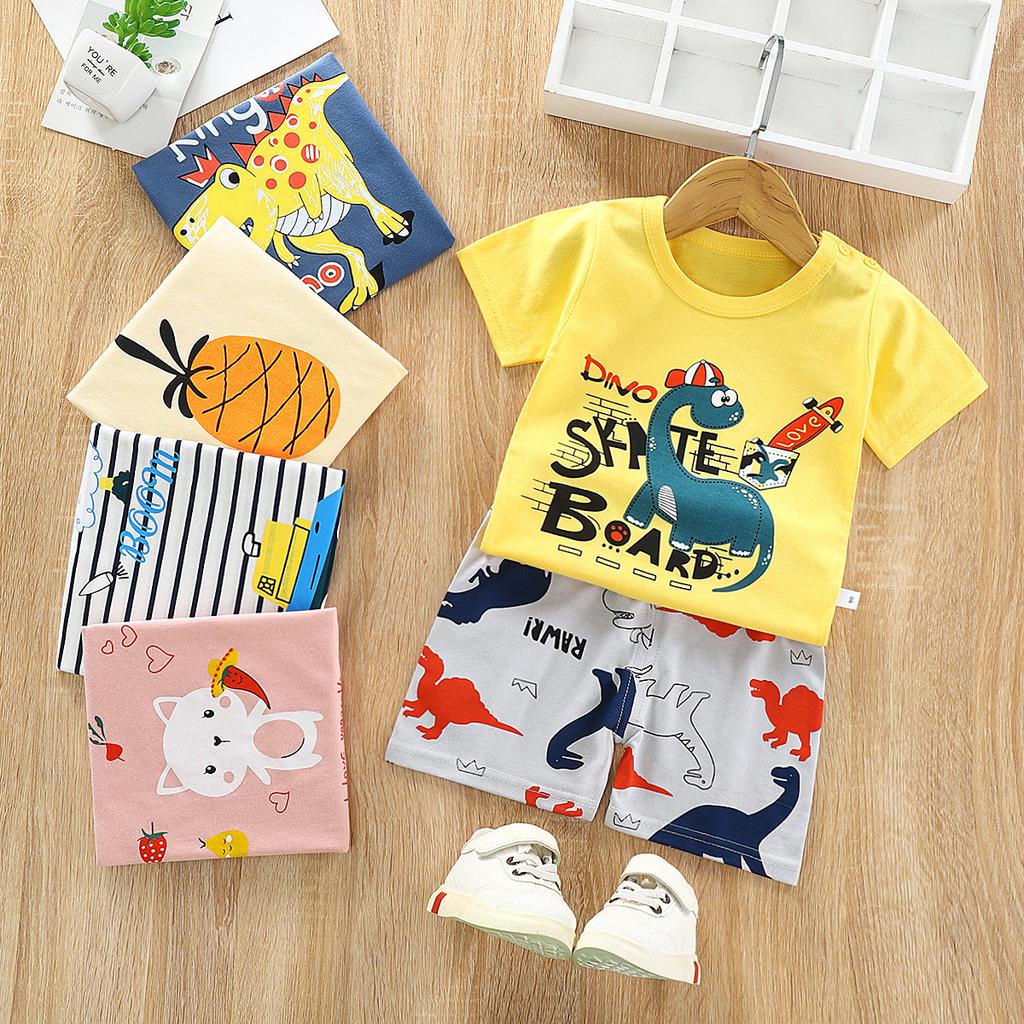 Kids Short Sleeve T-shirt + Shorts Set Summer