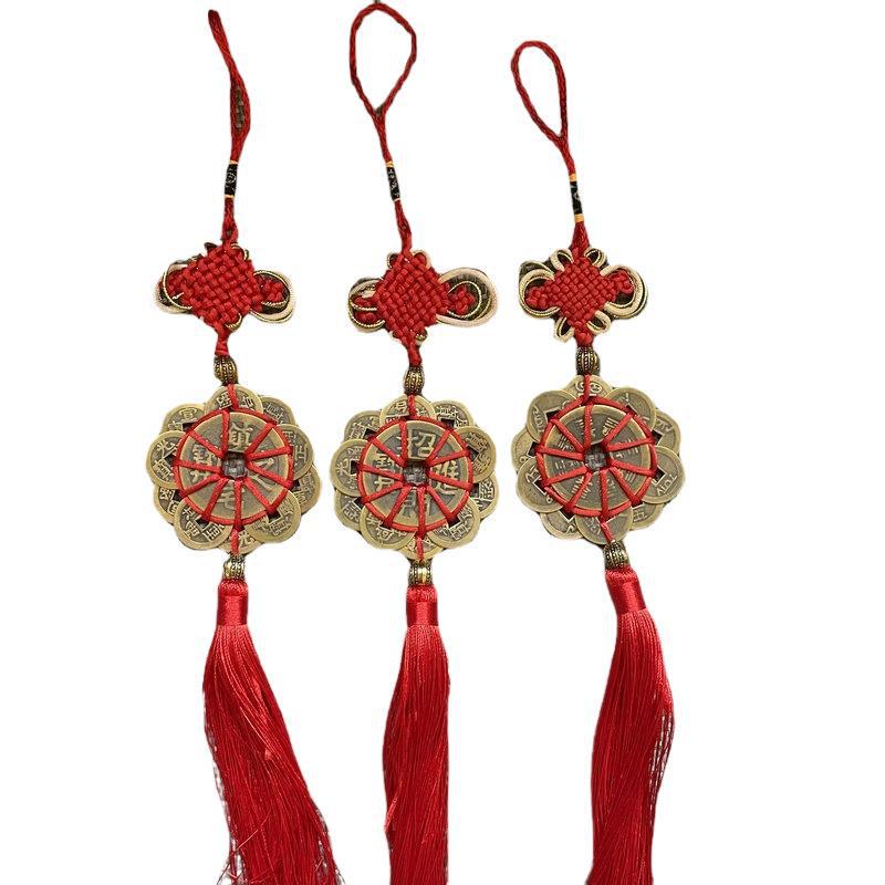 Подвеска из медной монеты «Цветок сливы» по фен-шуй — магический инструмент для домашнего декора ручной работы